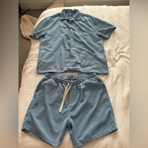 Men's corduroy shorts and matching button up